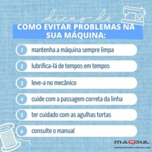 problemas na sua máquina de Costura